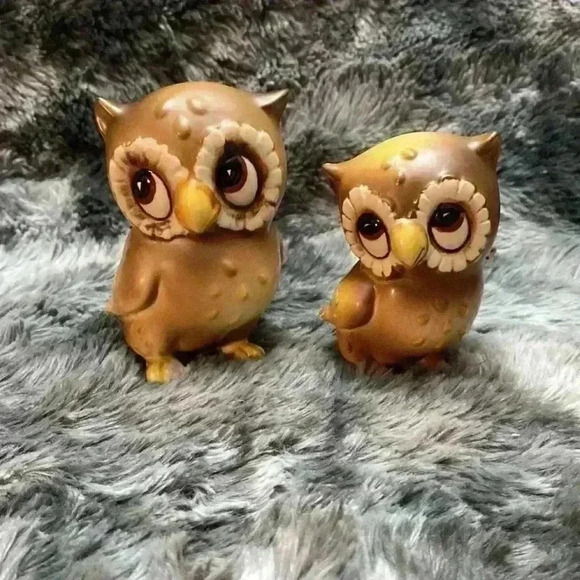 Vintage Ceramic  Large Eyes Owl Figurines - Picture 10 of 14